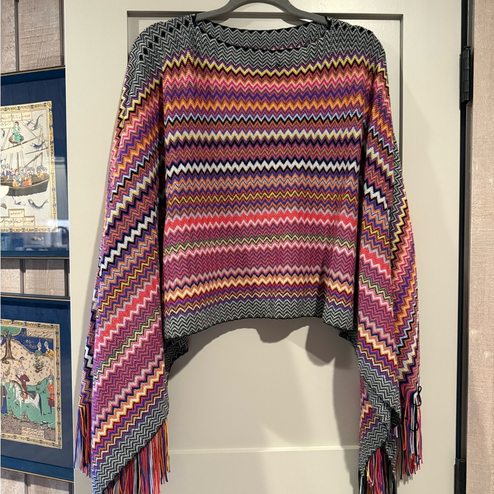 Missoni Multicolor Chevron Poncho